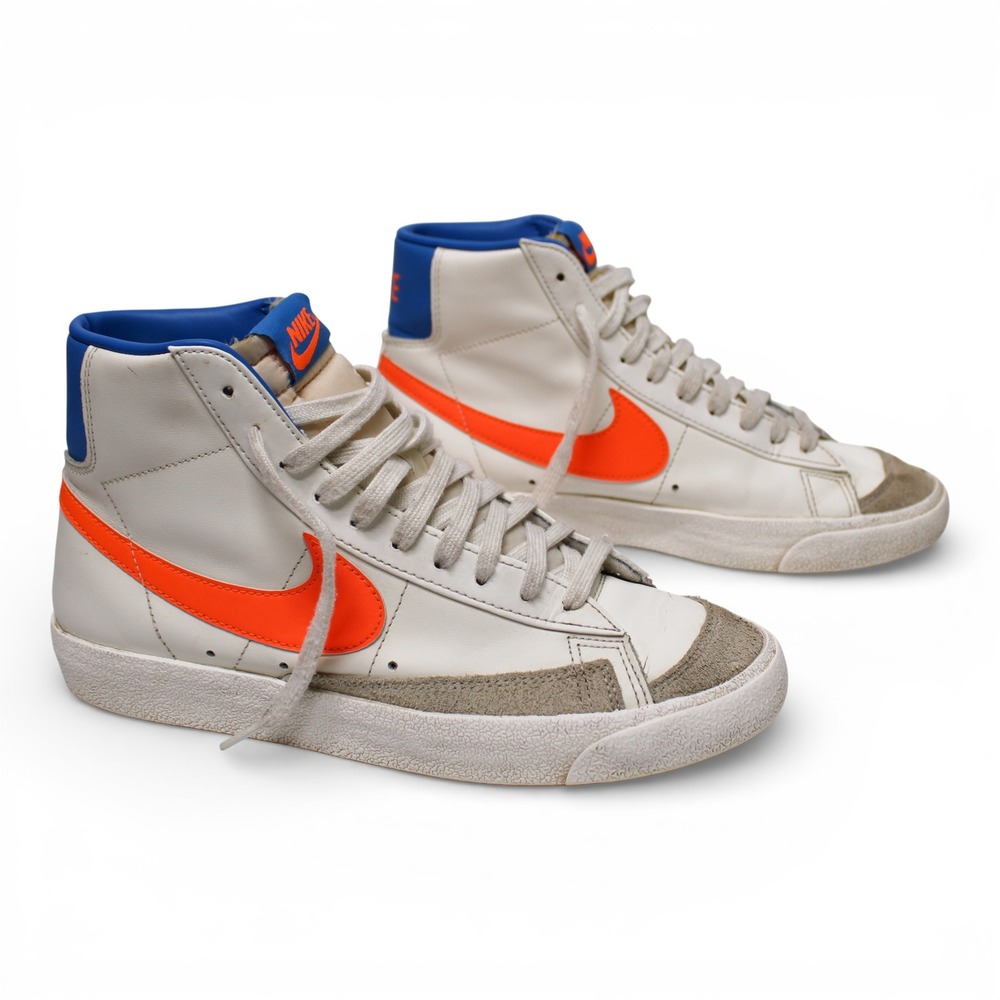 Nike Blazer Mid 77 Vintage Womens 10 Sail Orange Blue DQ4692-100 Good‎ Sneaker